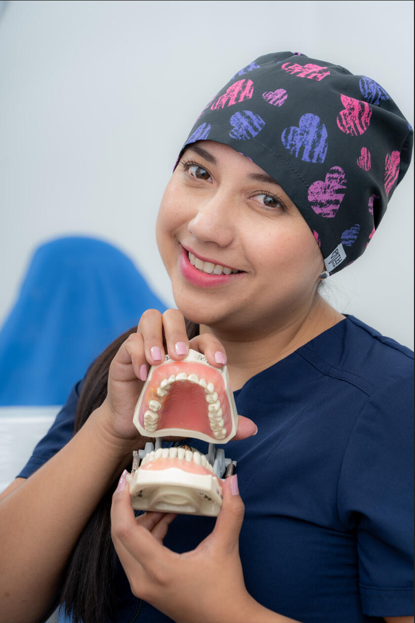 Hearts design on medical scrub cap